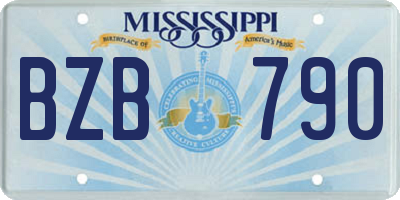 MS license plate BZB790