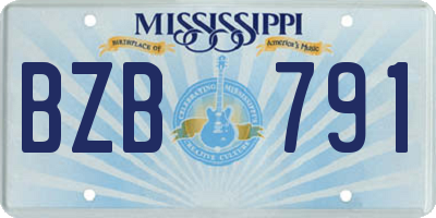 MS license plate BZB791