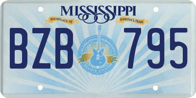 MS license plate BZB795