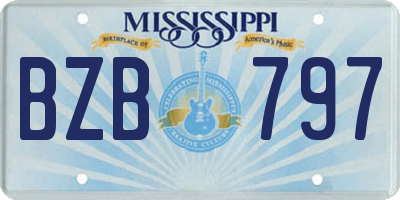 MS license plate BZB797