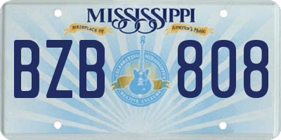 MS license plate BZB808