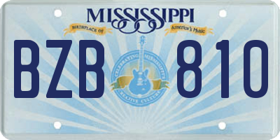 MS license plate BZB810