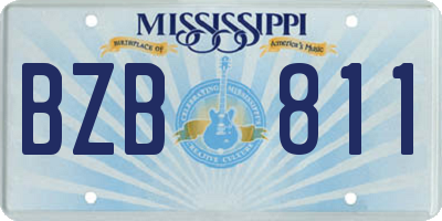 MS license plate BZB811