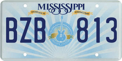MS license plate BZB813