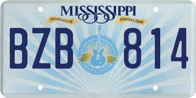 MS license plate BZB814