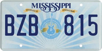 MS license plate BZB815