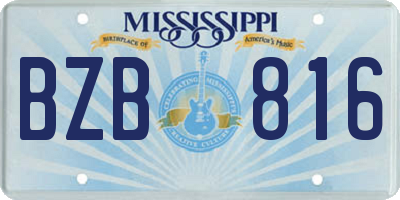 MS license plate BZB816