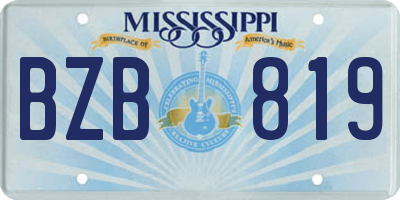 MS license plate BZB819