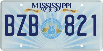 MS license plate BZB821