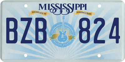 MS license plate BZB824