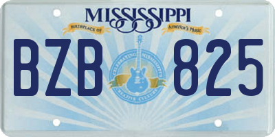 MS license plate BZB825