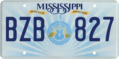 MS license plate BZB827