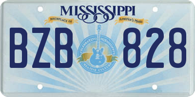 MS license plate BZB828