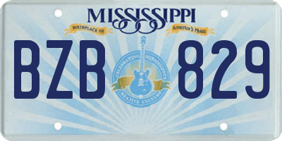 MS license plate BZB829