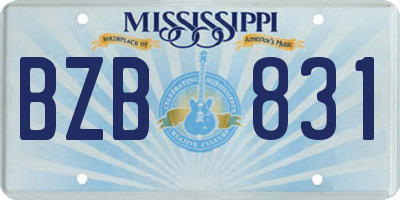MS license plate BZB831