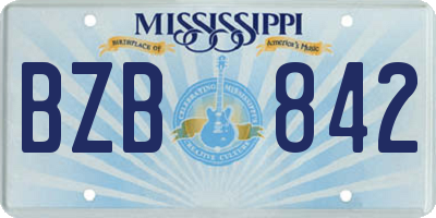 MS license plate BZB842