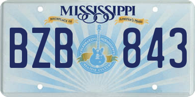 MS license plate BZB843