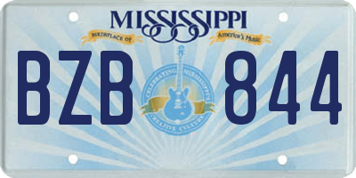 MS license plate BZB844