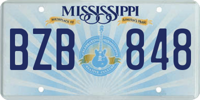 MS license plate BZB848