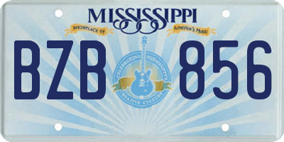 MS license plate BZB856