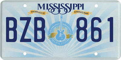MS license plate BZB861