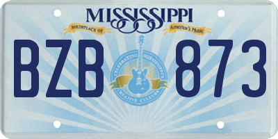 MS license plate BZB873