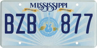 MS license plate BZB877