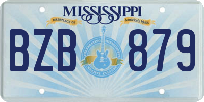 MS license plate BZB879