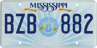 MS license plate BZB882