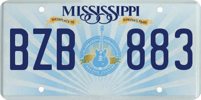 MS license plate BZB883