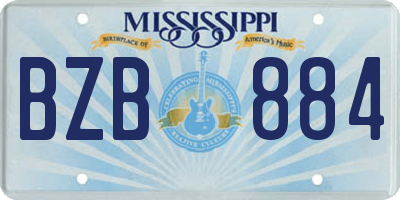 MS license plate BZB884