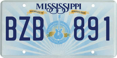 MS license plate BZB891