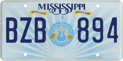 MS license plate BZB894