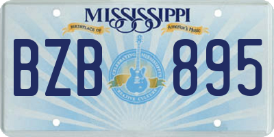 MS license plate BZB895