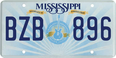 MS license plate BZB896