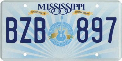MS license plate BZB897