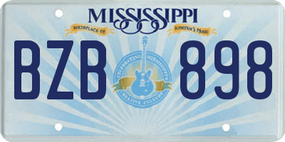 MS license plate BZB898