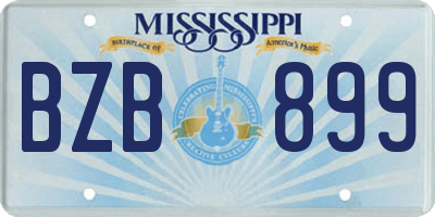 MS license plate BZB899