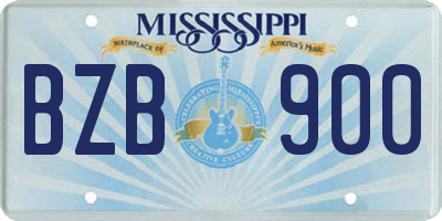 MS license plate BZB900