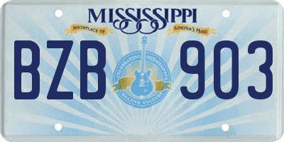 MS license plate BZB903