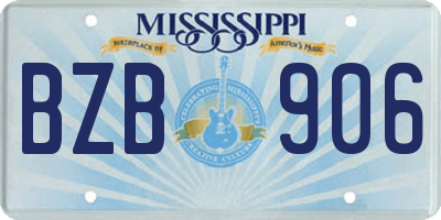 MS license plate BZB906