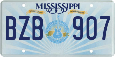 MS license plate BZB907