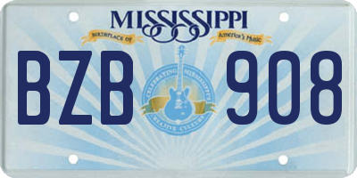 MS license plate BZB908