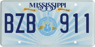MS license plate BZB911