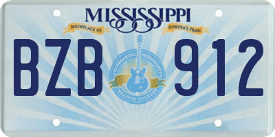 MS license plate BZB912