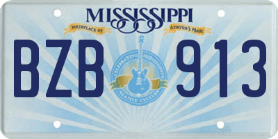 MS license plate BZB913