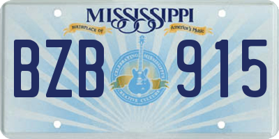 MS license plate BZB915