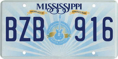 MS license plate BZB916