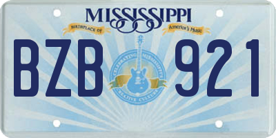 MS license plate BZB921