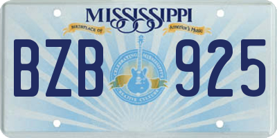 MS license plate BZB925